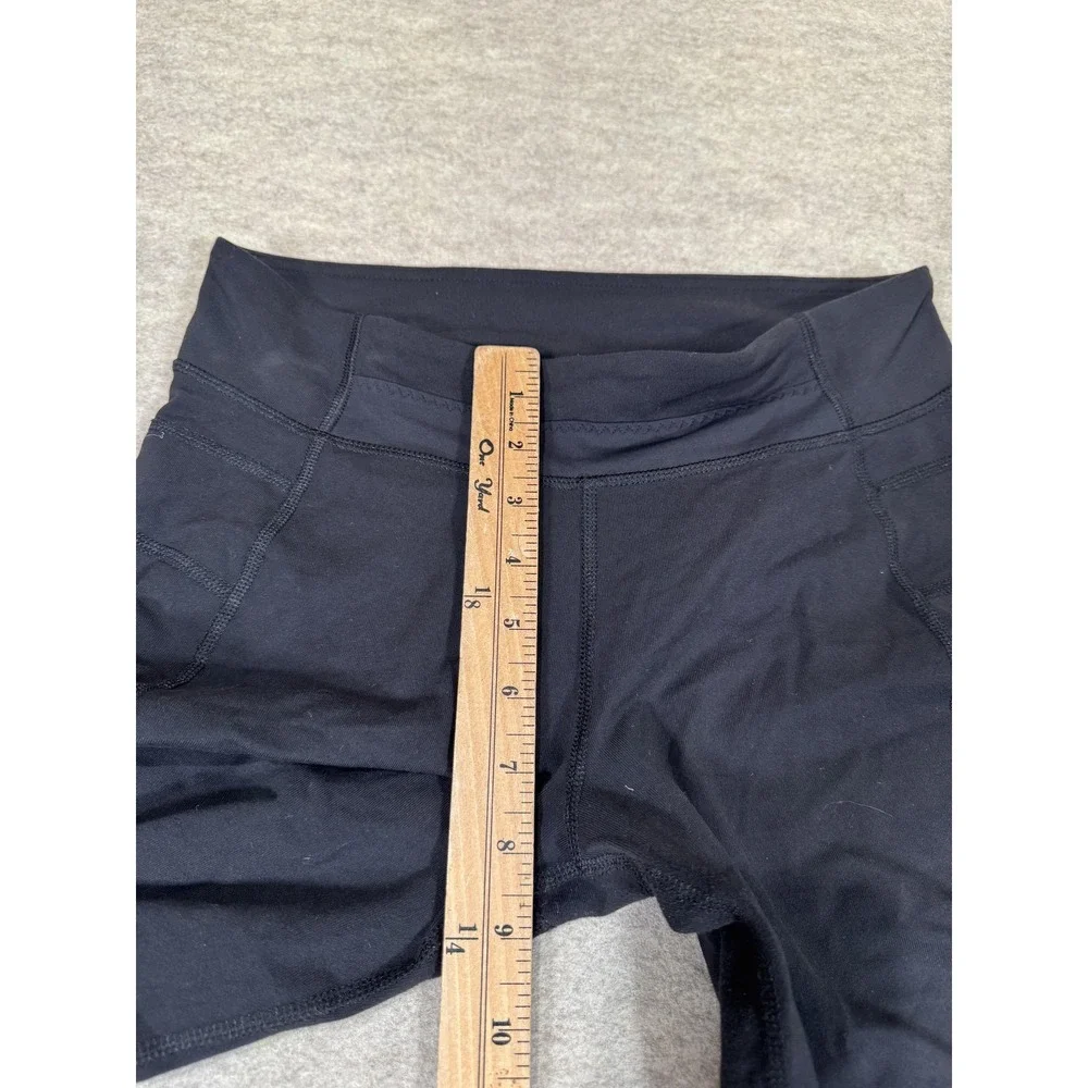Lululemon‎ Leggings Womens 6 Black Mid Rise Ankle Ruffle Yoga Athletic Gym Pants